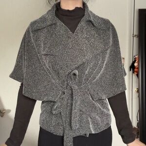 Fever Women's Black and Gray Wrap Sweater cape